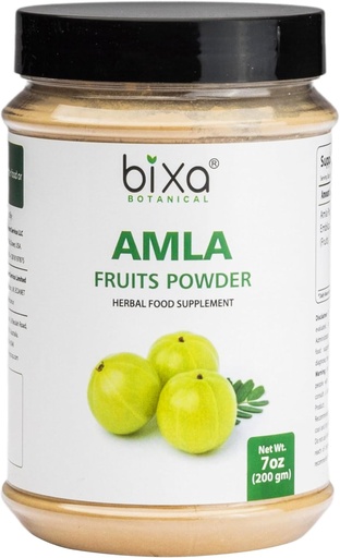 [BRSWKGQZCYIRYAD6] bixa BOTANICAL | Amalaki Amla Berries Powder | Indian Gooseberry | Rich in Natural Vitamin C | Non GMO | Gluten Free | No Preservatives | Skin Glow and Hair Strength Support | 7 oz 200 g