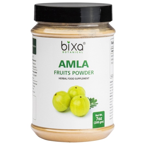 [BRSWKGQZCYIRYAD6] bixa BOTANICAL | Amalaki Amla Berries Powder | Indian Gooseberry | Rich in Natural Vitamin C | Non GMO | Gluten Free | No Preservatives | Skin Glow and Hair Strength Support | 7 oz 200 g
