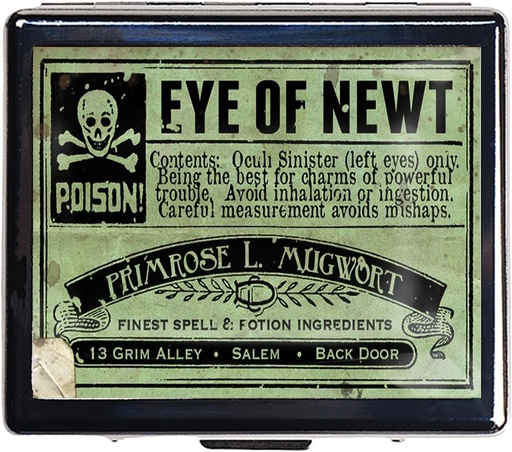 [BRSROGADAF5GMDTF] Silver Vintage Pill Box 7 Day Metal Pill Box with Mirror and 8 Compartments Cute Travel Pill Organizer for Purse (Eye of Newt)