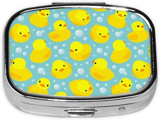 [BRSROHD3CUIWYET4] Small Pill Box Yellow Rubber Ducks, Cute Pill Case for Purse, Metal Travel Pill Holder Portable Pill Container Holder Storage for Supplement, Vitamin, Fish Oil, Medicine