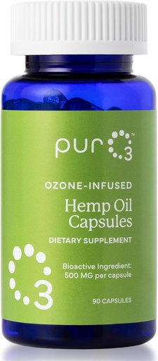 [BRSROZ3QO4NQKGTU] PurO3 Hemp Seed Oil Capsules - Potency Pure Ozonated Oils for Immune Support & Wellness Benefits - Oxigeno organikoa Infusatua - 90 Veggiegel Softs