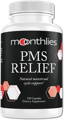 [BRSW2C3QAV7GY3IZ] Moonthlies PMS Relief Supplement for Women Menstrual Cycle Support - Naturallly balance Mood Swings, Period Cramps, Bloating, Fatigue, Water Retention, PMDD, Perimenopause (60 Day Supply 120 Capsules)