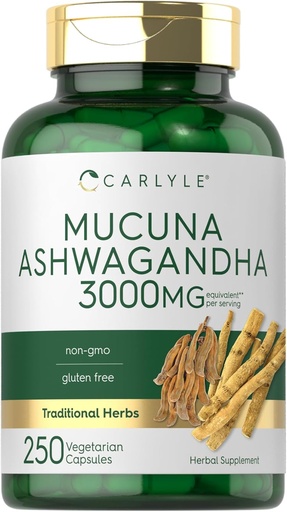 [BRSROEL2BEMWODTD] Carlyle Mucuna Ashwagandha ... 3000 mg 250 kapselia