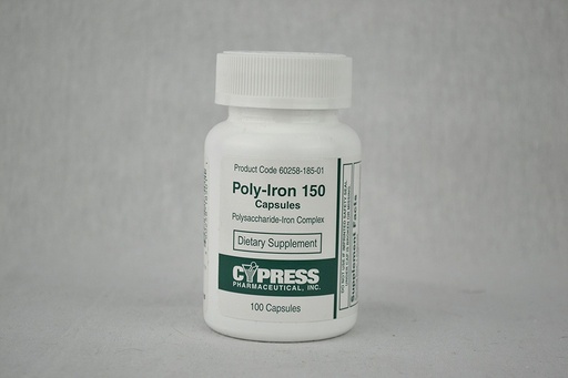 [BRSWIY32DJ6GI23M] Cypress Poly-Iron 100 Caps השוואת Niferex 150Mg - Box of 100 - מודל 185-01 [בריאות ויופי]