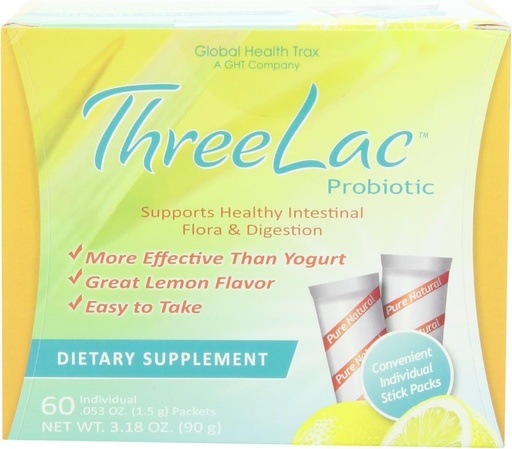 [BRSWI2Y5PIGWAYIV] Global Health Trax Inc. – Threelac Original Natural Probiotic Candida Relief Formula 3Lac 60 Servings