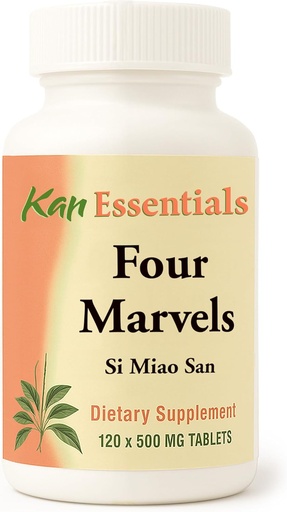 [BRSWIZ3RAIGRUCQV] Kan Herbs Company Four Marvels – Traditional Chinese Herbal Blend for Dogs and Cats to Support Digestive Clarity, Fluid Balance, and Overall Wellness, Herbal Supplement Tablets for Pets, 120 Tablets