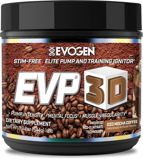 [BRSROZTYO4AWK33Z] Evogen EVP 3D - Stim Free Pre Workout Powder til mænd & Kvinder