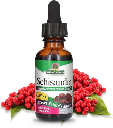 [BRSWIYTYCUOAYADK] Nature's Answer Schisandra Berry Extract with Organic Alcohol, 1-Fluid Ounce | Digestive Health Support | Promotes Cognitive Improvement | Natural Stress Reliever