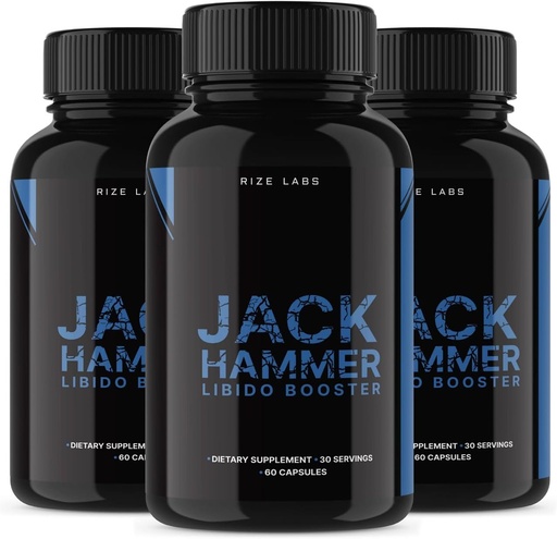 [BRSROGDQPIIQ4A3V] rize labs - Jack Hammer Libido Booster Supplement for Men, Powerful All Natural Formula to Improve Performance (180 Capsules)