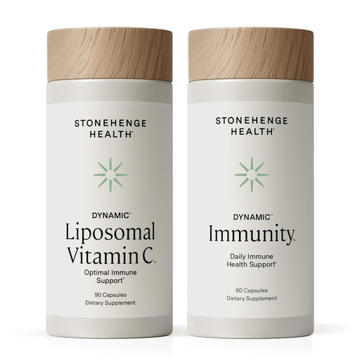 [BRSRAHQEAUPG23TH] Stonehenge Health Dynamic Liposomal Vitamin C + Dynamic Immunity Bundle Supplements to Support Immune System, Collagen Synthesis, and Brain Health