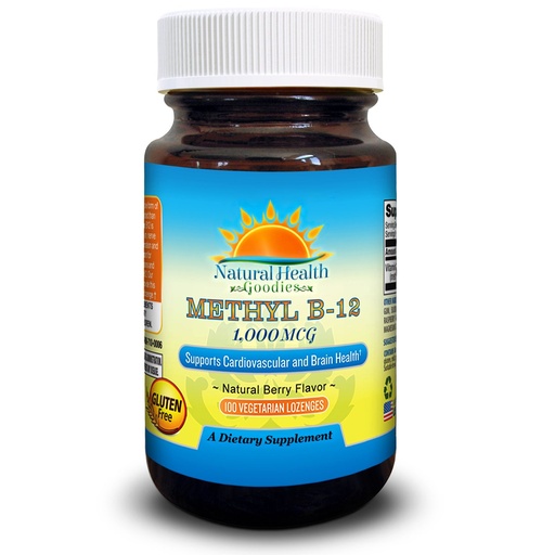 [BRSWKZYMB4DAGYLM] Methyl B12 1000 mcg Bioactive Methylcobalamin | Vegan Sublingual Vitamin B-12 Supplement - 100 Berry Flavored Chewable Tablets