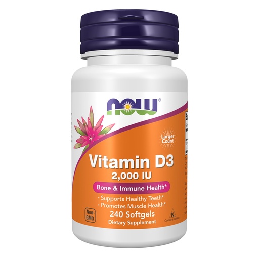 [BRSWIYY4DEMQ22DC] NOW Foods Supplements, Vitamin D-3 2,000 IU, High Potency, Structural Support*, 240 Softgels
