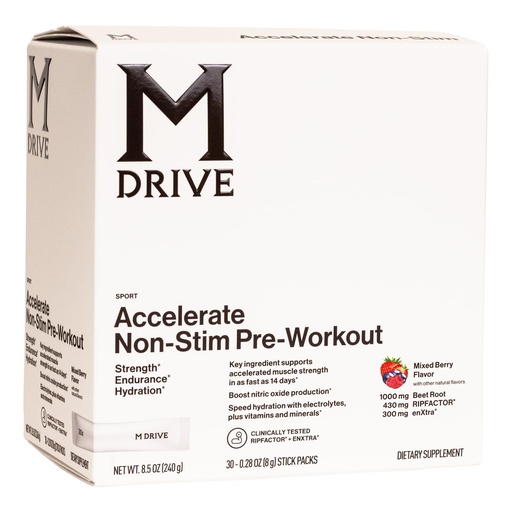[BRSROCQ2B4FBOFI7] Mdrive Accelerate Pre-Workout Powder, Single Serving Packets, Mixed Berry, 30 Count (Non-Stimulant, Mixed Berry)