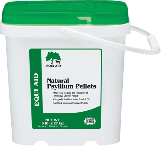 [BRSWIZQDPIDRMED4] Farnam Equi Aid Natural Horse Psyllium Pellets Ergänzung für Pferde, unterstützt Entfernung von Sand & Schmutz von der Ventral Colon, 5 Pfund, 16 Scoops