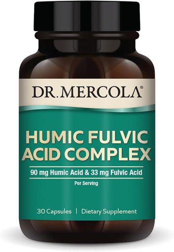 [BRSROALYAEHWE3Q4] Dr. Mercola Humic Fulvic Acid Complex - Gut Health Support - Aids Occasional Bloating & Indigestion - Also Supports Immune, Brain & Cellular Health - Non-GMO & Gluten-Free - 30 Capsules (30 Servings)