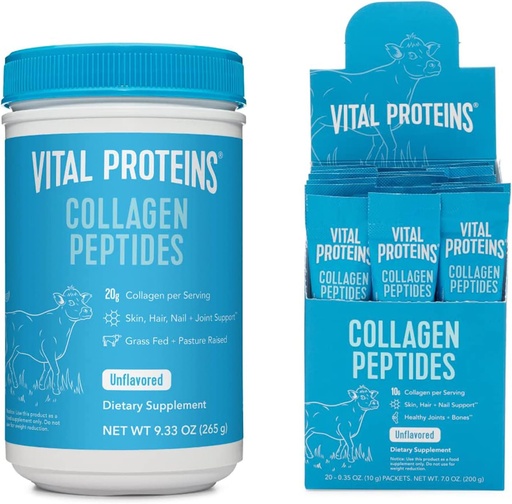 [BRSRM2YLA4PROEQ7] Vital Proteins Collagen Peptides Powder Unflavored 9.33 OZ+ 20 Count Stick Pack