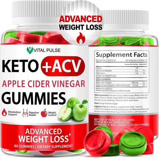 [BRSRAYLROV4AIE3P] Keto ACV Gummies Advanced Weight Loss - ACV Keto Gummies for Weight Loss Gummy Supplement for Women and Men - Detox - Apple Cider Vinegar - Apple Flavor