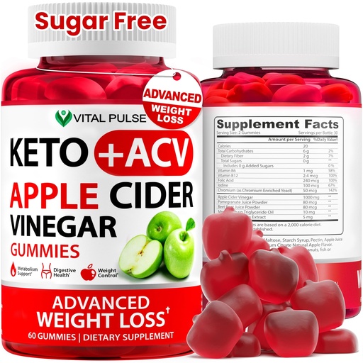 [BRSRAYLROV4AIE3P] Keto ACV Gummies Advanced Weight Loss - Sugar Free ACV Keto Gummies - Gummy Supplement for Women and Men - Detox - Apple Cider Vinegar - Apple Flavor