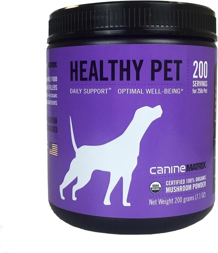 [BRSWI236BJ7QI2LG] Mushroom Matrix Canine Organic Mushroom Supplement Healthy Pet for Dogs, Daily Immune Support, 200 Grams (Packaging May Vary)