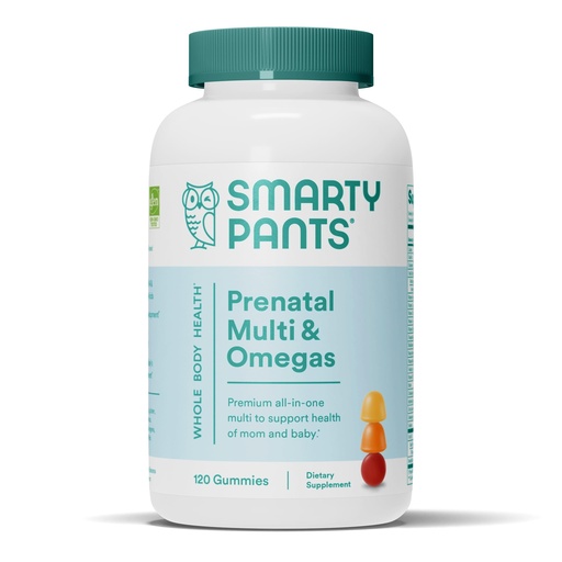 [BRSWIBAPDIIBKGQZ] SmartyPants Prenatal Vitamins for Women, Multivitamin Gummies: Omega 3 Fish Oil (EPA/DHA), Biotin, Methylfolate, Vitamin D3, C, Vitamin B12, B6, A, K & Zinc, Inositol, 120 Count (30 Day Supply)