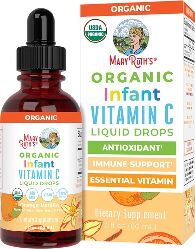 [BRSWYZIPOADW2ELG] MaryRuth Organics Infant & Baby Vitamin C Supplement | USDA Organic Vitamin C Liquid Drops for Infants | Ages 6-12 Months | Immune Support | Overall Health | Vegan | Non-GMO | Gluten Free | 2 Fl Oz
