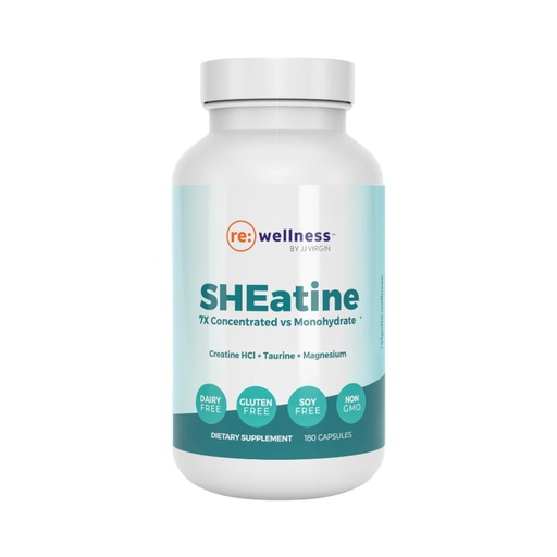 [BRSRAHD3DEGQKHI2] Reignite Wellness by JJ Virgin | SHEatine | Creatine HCL, Taurine & Magnesium Glycinate | 180 Capsules