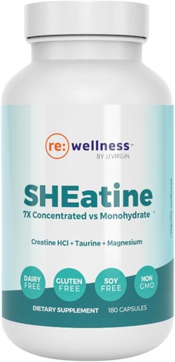 [BRSRAHD3DEGQKHI2] Reignite Wellness by JJ Virgin | SHEatine | Creatine HCL, Taurine & Magnesium Glycinate | 180 Capsules