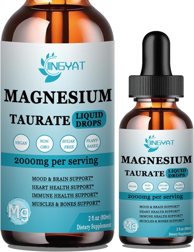 [BRSRAY36AAPRUYLG] Μαγνήσιο Taurate Liquid Drops Cherry Flavor - Magnesium Taurate 1500mg με Μαγνησία Γλυκινικό 500mg, Βιταμίνη Β6 & Ψευδάργυρος - Μαγειρικό Γλυκινικό Υγρό για Εύκολη Απορρόφηση - Vegan & Μη ΓΤΟ