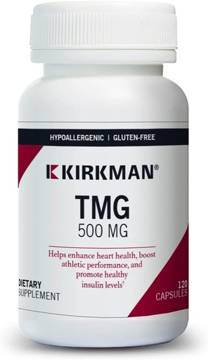 [BRSWIHIFCFYAC2T4] Kirkman TMG 500 mg - Hypoallergenic -120 Vegetarian Capsules - Trimethylglycine - Gluten Free - Casein Free
