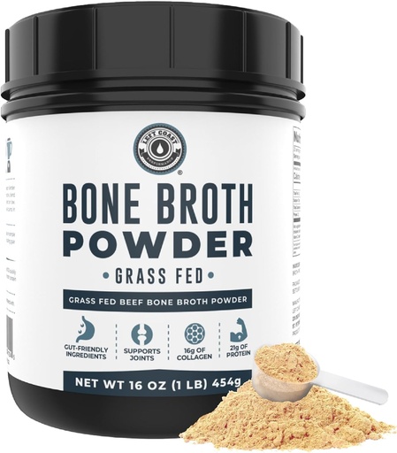 [BRSWECQCAAIAAG33] 16oz Bone Broth Protein Tozu Grass Fed Beef - Unflavored, Single Materials - Collagen, Glucosamine, Gelatin, Paleo Protein Toz, Gut-Friendly, Non-GMO Malzemeler, Dairy-Free Protein