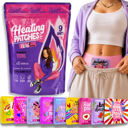 [BRSRA234AAMBQETH] ELI&VAL Heating Patches for Period & Menstrual Cramps (9 Count) – Disposable Stick-On Heat Pads for Teens, Tweens & Women – Portable Period Kit Essentials – Natural, Ultra-Thin, Up to 8 Hours