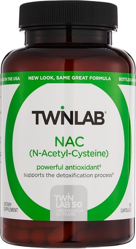 [BRSWIYTYOAJWK2DI] Twinlab N-Acetyl-Cysteine (Nac) - Antioxidant Supplements for Men and Women - 600 mg, 60 Capsules
