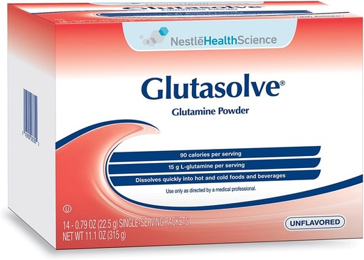 [BRSWIYY6OUNRYCTU] Glutasolve Glutamine Powder, Unflavored, 0.79 Oz Packet, 14 Pack