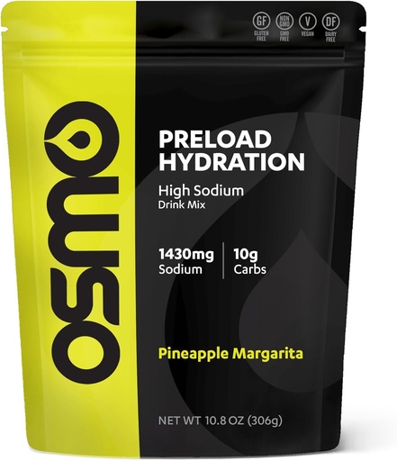 [BRSRE2Q2OR6B4EL5] Osmo Preload Hydration Pre Workout Powder Pouch - Includes High Sodium Bicarbonate, Magnesium, Potassium, Carbs & Vitamins, Cane Sugar, Beat Cramps & Dehydration - Pineapple Margarita (Pouch)