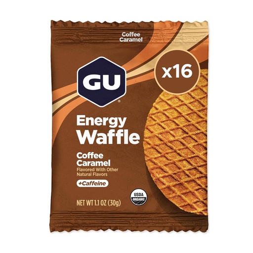[BRSWKGD7A4CWYEDI] GU Energy Stroopwafel Caramel Coffee Sports Nutrition Waffle, Caffeine Included, and Kosher Dairy, On-The-Go Energy for Any Workout, 16 Count