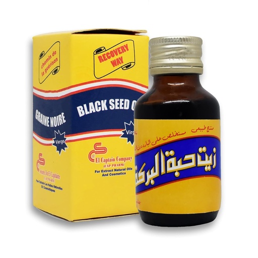 [BRSROFA3A5YRGFLX] bonballoon El Captain Black Oil Pure Cold Pressed ElCaptain Al Captain Pure Natural Raw Nigella Egypt Egyptian Herbal Herbs Halal (2.11 oz / 60 ml) الكابتن زيت حبة البركة حلال