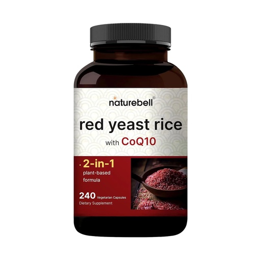 [BRSROFAZB4OWG3DB] NatureBell Red Yeast Rice with CoQ10-240 Vegetarian Capsules - for Heart Health, Energy Support, Brain Wellness & Antioxidant Support*