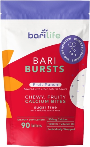 [BRSRAZTROYIRUELB] Calci Citrat Bariatric Calcci Chews amb 1000 IU Vitamina D3 - Ideal per a pacients Bariatrics - BariBurst per Bari Life (Fruitx)
