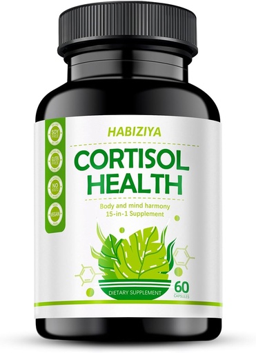 [BRSRAGQQAADQGF34] Cortisol Supplement with Magnesium Glycinate Ashwagandha Rhodiola Rosea 15-in-1 Advanced Cortisol 60 Count 2 Month Supply