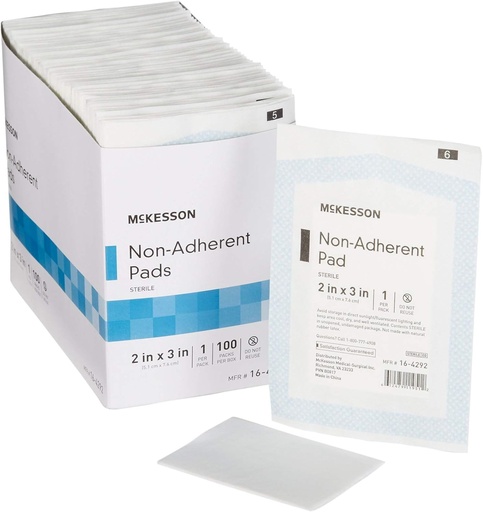 [BRSWGGL2OIGWA3TD] McKesson Non-Adherent Dressing Pads, Sterile, Nylon/Polyester, 2 in x 3 in, 100 Count, 1 Pack
