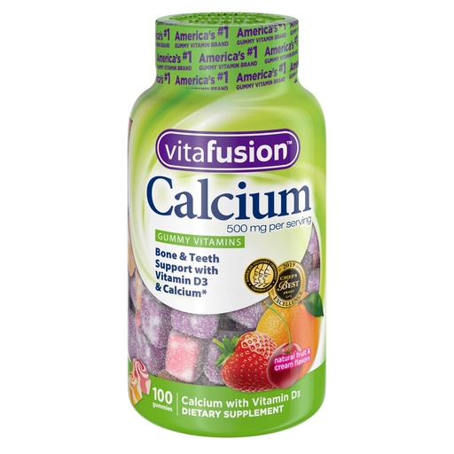 [BRSWIGD4OIDR23DU] Vitafusion Calcium 500 mg, Gummy Vitamins For Adults, 100 Count