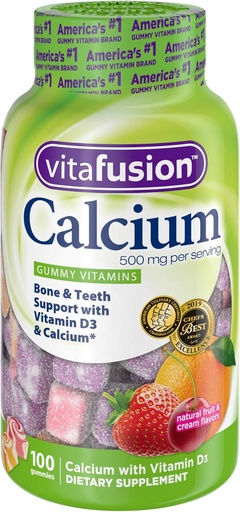[BRSWIGD4OIDR23DU] Vitafusion Calcium 500 mg, Vitamine gommose per adulti, 100 Conte