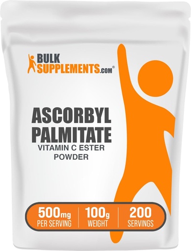[BRSWIGT3BZ6QKADM] BulkSupplements.com Ascorbyl Palmitate Powder - Vitamin C Ester, Vitamin C Supplement - Gluten Free, 500mg per Serving, 100g (3.5 oz) (Pack of 1)