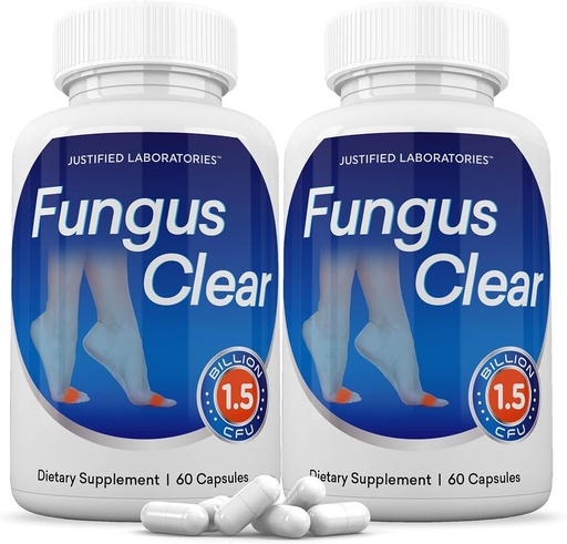 [BRSW2YYECJYAYH3H] Justified Laboratories (2 Pack) Fungus Clear 1.5 Billion CFU Probiotic Pills 120 Capsules