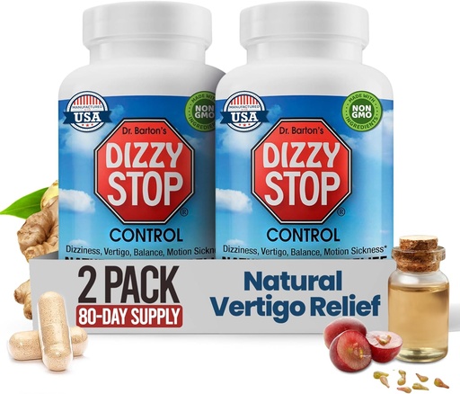 [BRSWY2QHCIOQAHIU] Vertigo Relief Product & Non‑Drowsy Motion Sickness Pills: Nausea and Dizziness, Ginger & Grape Seed Formula, Inner Ear Balance, Car, Cruise & Travel Essential, Stomach Support (80 Count – Pack of 2)