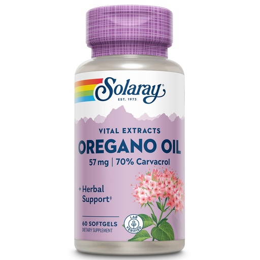 [BRSWIYYZDIOBQGTA] SOLARAY Oregano Oil 57 mg - Oil of Oregano Softgels - Herbal Supplements for Overall Health and Wellness Support w/ 70% Carvacrol - Extra Virgin Olive Oil Base, 60-Day Guarantee, 60 Serv, 60 Softgels