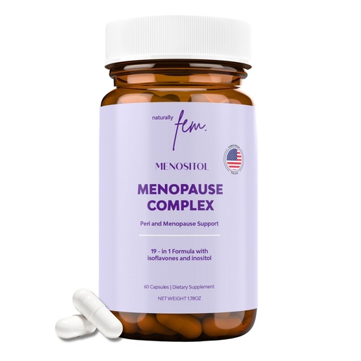[BRSRMAIHDN7AAA37] Inositol FEM Menositol 19-in-1 60Caps, Perimenopause & Menopause Supplements for Women Weight Loss with Myo-Inositol, D-chiro and Isoflavones, Control Metabolic Health, 100% Natural, Hormone, SoyFree