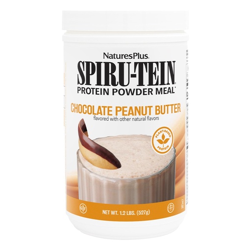 [BRSWIYQTPJ4RCCQZ] NaturesPlus SPIRU-TEIN, Chocolate Peanut Butter - 1.2 lbs - Plant-Based Protein Shake - Non-GMO, Vegetarian, Gluten Free - 16 Servings