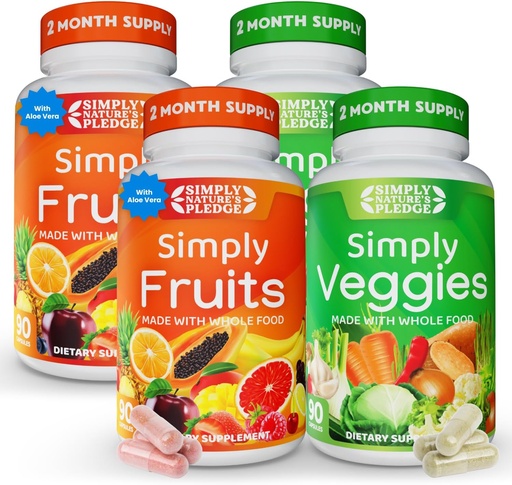 [BRSW2BD2A4BRY3Y6] Simply Nature's Proledge - Embalado com 42 frutas e vegetais diferentes - 2-mês de fornecimento - Feito com alimentos inteiros reais, não-GMO - Suporta energia e bem-estar geral - Soy-Free - 360 cápsulas