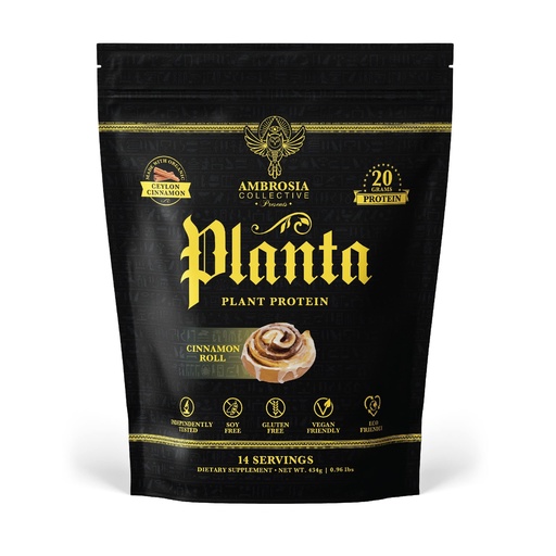 [BRSRMCQYOZ7AYFA7] Ambrosia Plant Based Protein Powder 20g | Clean Vegan Pea Protein Powder | Gluten & Dairy Free, Keto Friendly, No Added Sugar | 14 Servings | Cinnamon Roll